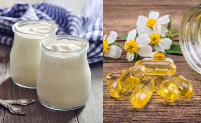 Mặt nạ vitamin E và sữa chua giúp dưỡng da mềm mịn